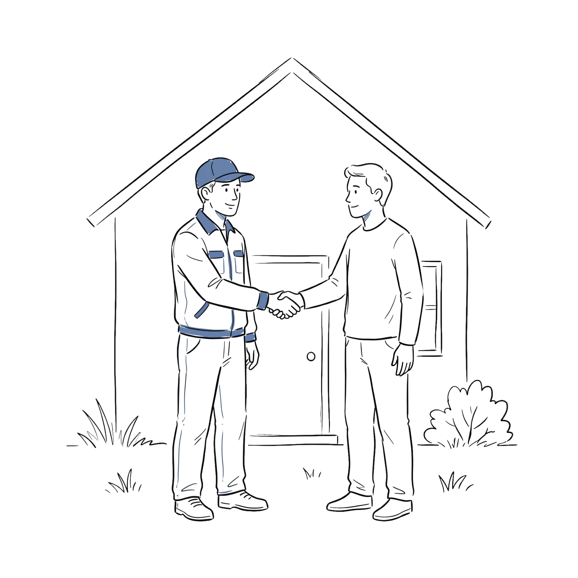 A SnapServe plumber meeting a homeowner